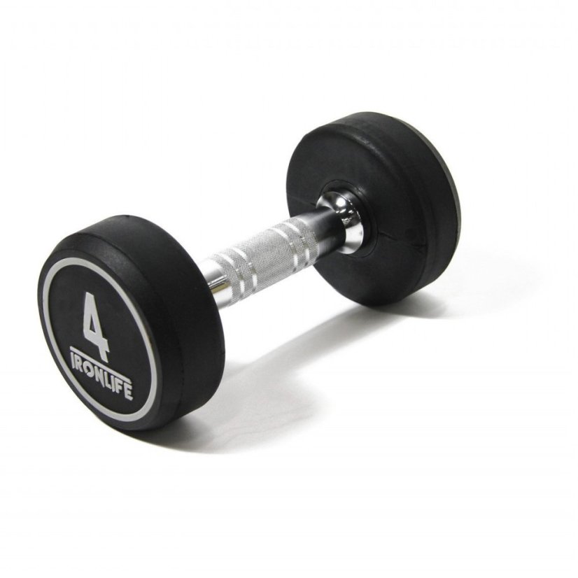 Jednoruční činka pogumovaná IRONLIFE 4 kg