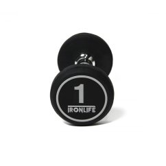 Jednoruční činka pogumovaná IRONLIFE 1 kg