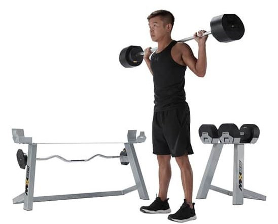 MX SELECT; Obouruční činka se stojanem 9,8 - 36,4 kg