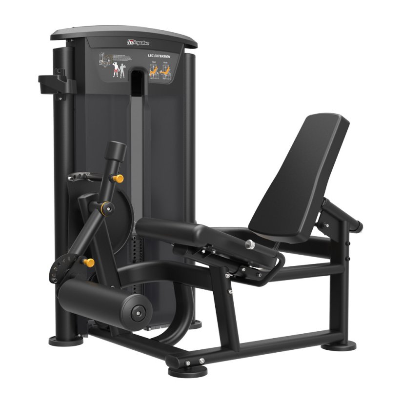 Posilovací stroj IMPULSE Leg Extension - černý rám + černé čalounění