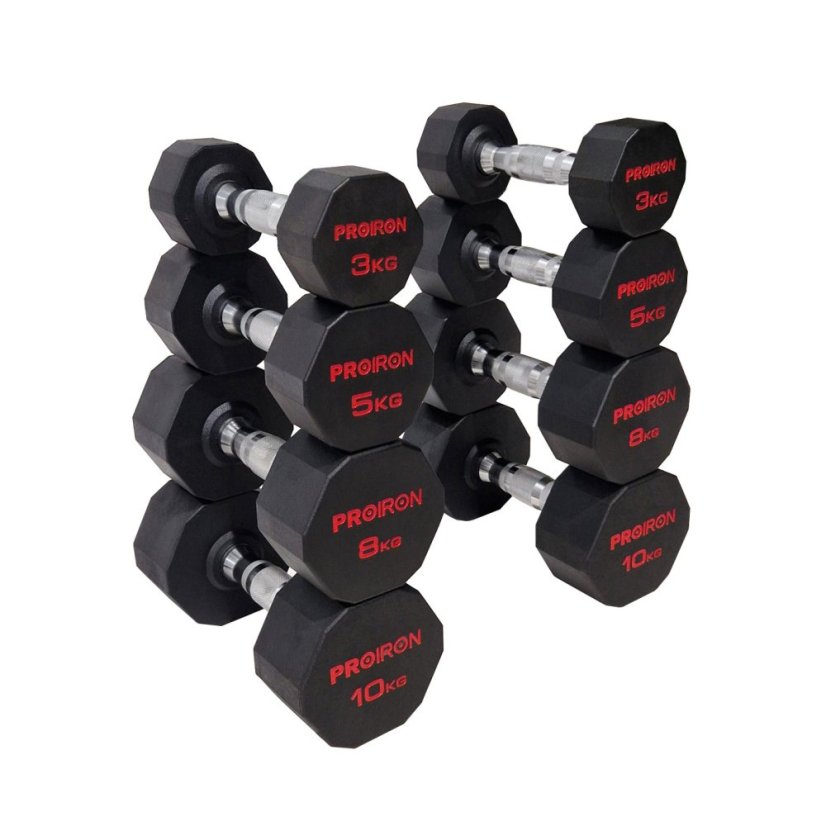 Sada pogumovaných činek PROIRON 3 - 10 kg (4 páry činek)