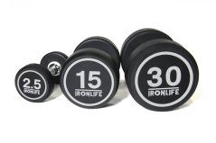 Sada pogumovaných jednoručných činiek IRONLIFE 2,5-30 kg