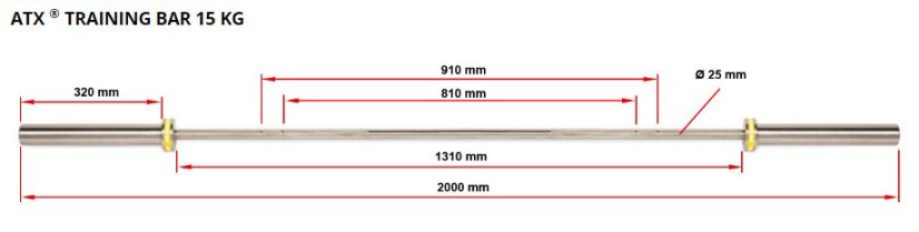 Olympijská tréningová tyč ATX 15 kg