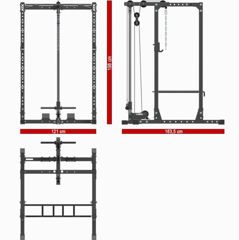 Napájací stojan ATX LINE PRX-610 s kladkou, výška 198 cm