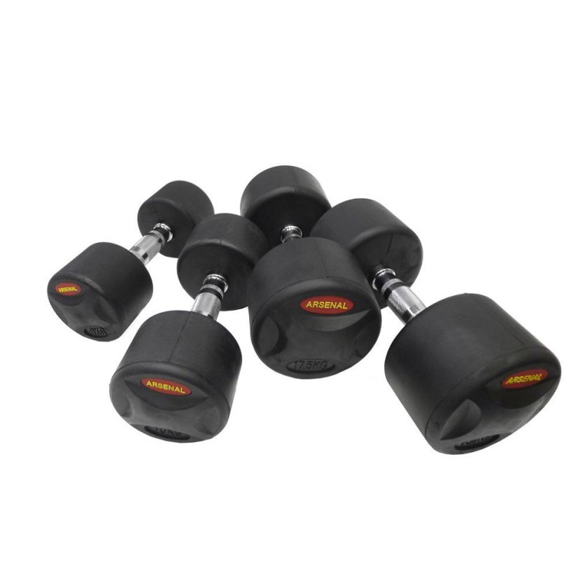 Jednoruční činka ARSENAL; PREMIUM RUBBER, 42,5 kg