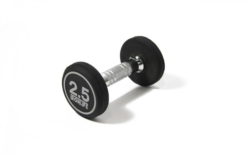 Pogumovaná jednoručná činka IRONLIFE 2,5 kg
