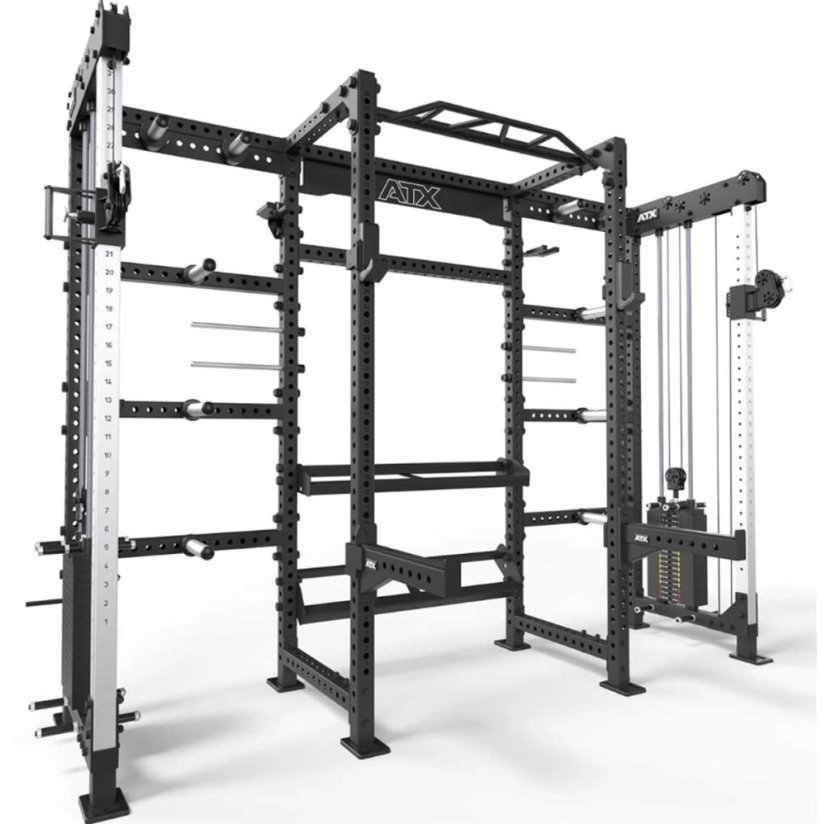 Posilovací konstrukce ATX® Cable Cross Rack s protisměrnými kladkami, 2 × 90 kg závaží, výška 220 cm