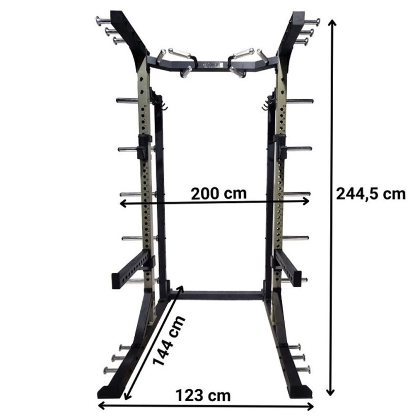 IRONLIFE Half Rack s hrazdou