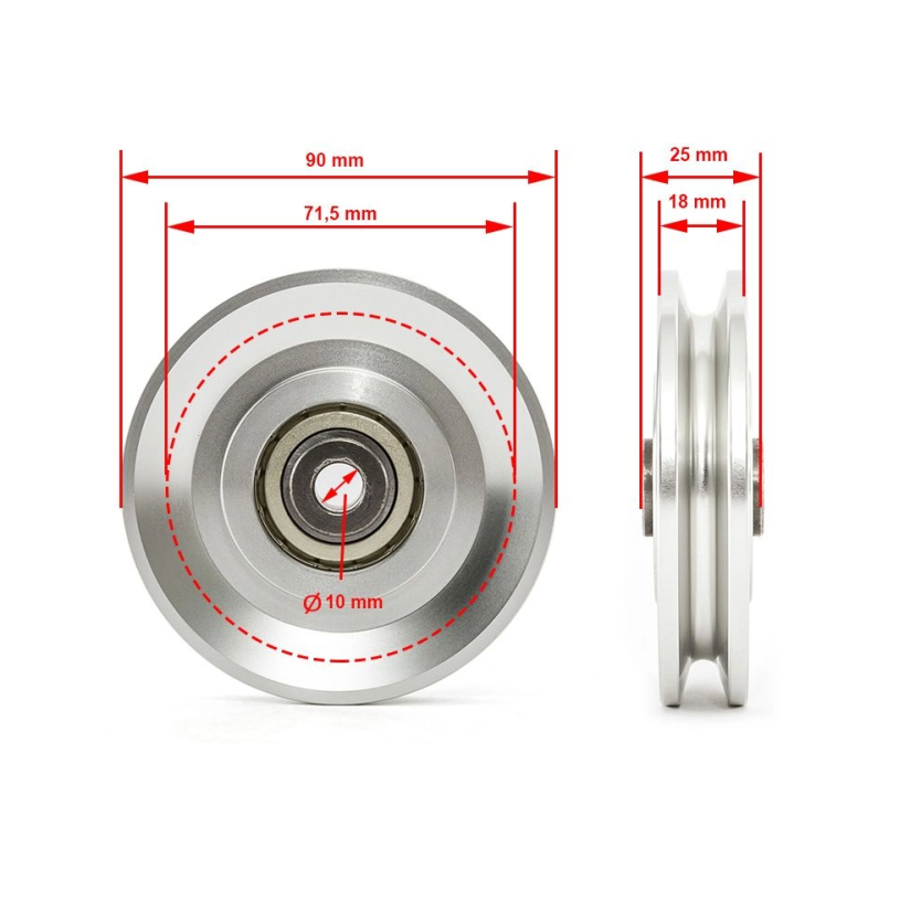 ATX® Kladka na lanko hliníková, 90 mm