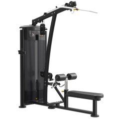 Posilovací stroj IMPULSE Lat Pulldown with Middle Row - černý rám + černé čalounění