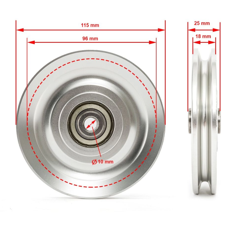 ATX® Kladka na lanko 115 mm, hliníková