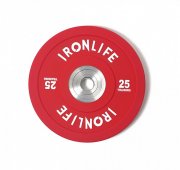 Uretánový disk IRONLIFE Bumper Competition 25 kg, červený
