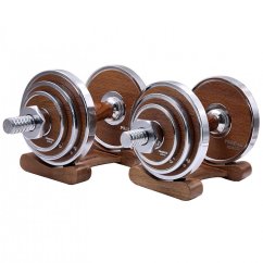 Činky jednoruční PROIRON Walnut Steel 2 x 10 kg (pár)
