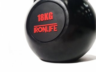 Kettlebell IRONLIFE 18 kg, rubberized