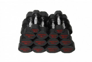 PROIRON rubberised one-handed dumbbells 3 - 20 kg (7 pairs)