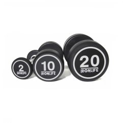 Sada jednoručních činek pogumovaných IRONLIFE 2-20 kg