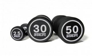 Sada pogumovaných jednoručních činek IRONLIFE 2,5-50 kg
