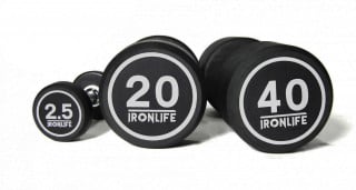 Sada pogumovaných jednoručních činek IRONLIFE 2,5-40 kg