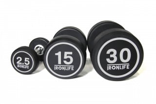 Sada pogumovaných jednoručních činek IRONLIFE 2,5-30 kg